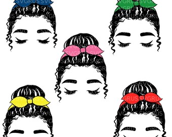Messy Bun svg, Messy Bun Bundle, Messy Bun bundle svg, Messy Hair svg, Cricut Cut Files, Vinyl Cut Files