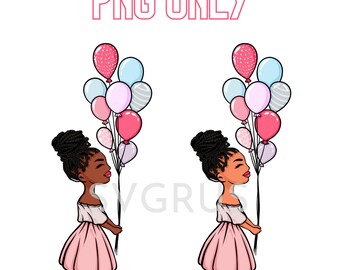 Girl Clipart, Black Woman png, Fashion Clipart, greeting cards graphics, African American, afro woman, sublimation, Sticker art, PNG ONLY