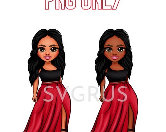 Fashion Woman Clipart, Black Woman png, Fashion Clipart, African American, afro woman, sublimation, Sticker art, PNG ONLY