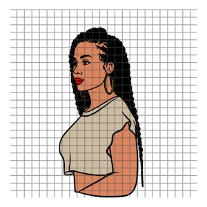 Woman Svg, Black woman SVG, Black woman with Braids, African American svg, Black Art, cricut cut files