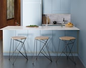 Height 13-40in, 33-99cm wood, metal stool