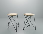 Height 13-40in, 33-99cm wood, metal stool