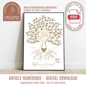 Fingerprint tree - tree with heart - guestbook customizable poster wedding anniversary (digital)