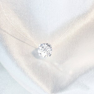 Swarovski® Elements crystal Invisible necklace Solitaire 4mm or 8mm Small / big pendant Transparent nylon 925 silver Choker image 2