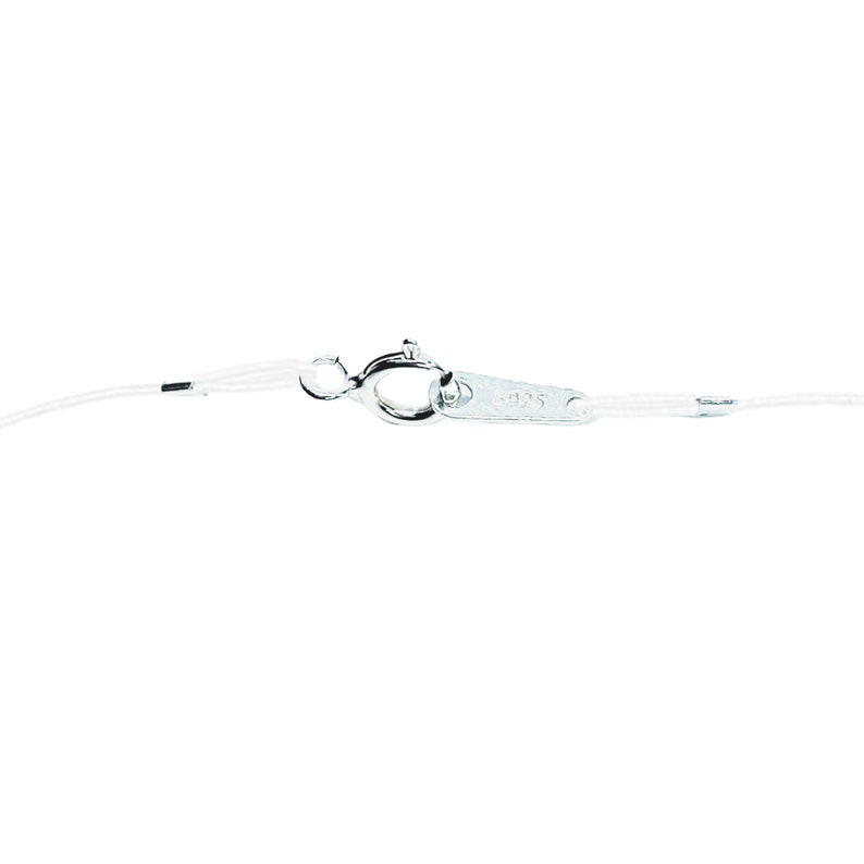 Set aus Halskette und Ohrringen aus 925er Silber Swarovski® Elements Crystal Solitaire 8 mm 6 mm Halsband aus transparentem Nylonfaden als Geschenk Bild 5