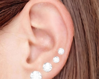 Austrian Crystal Earrings | Unisex | 925 Silver Studs | Choice of Size 4/6/8 mm | Elegant Minimalist | Bridal | Gift