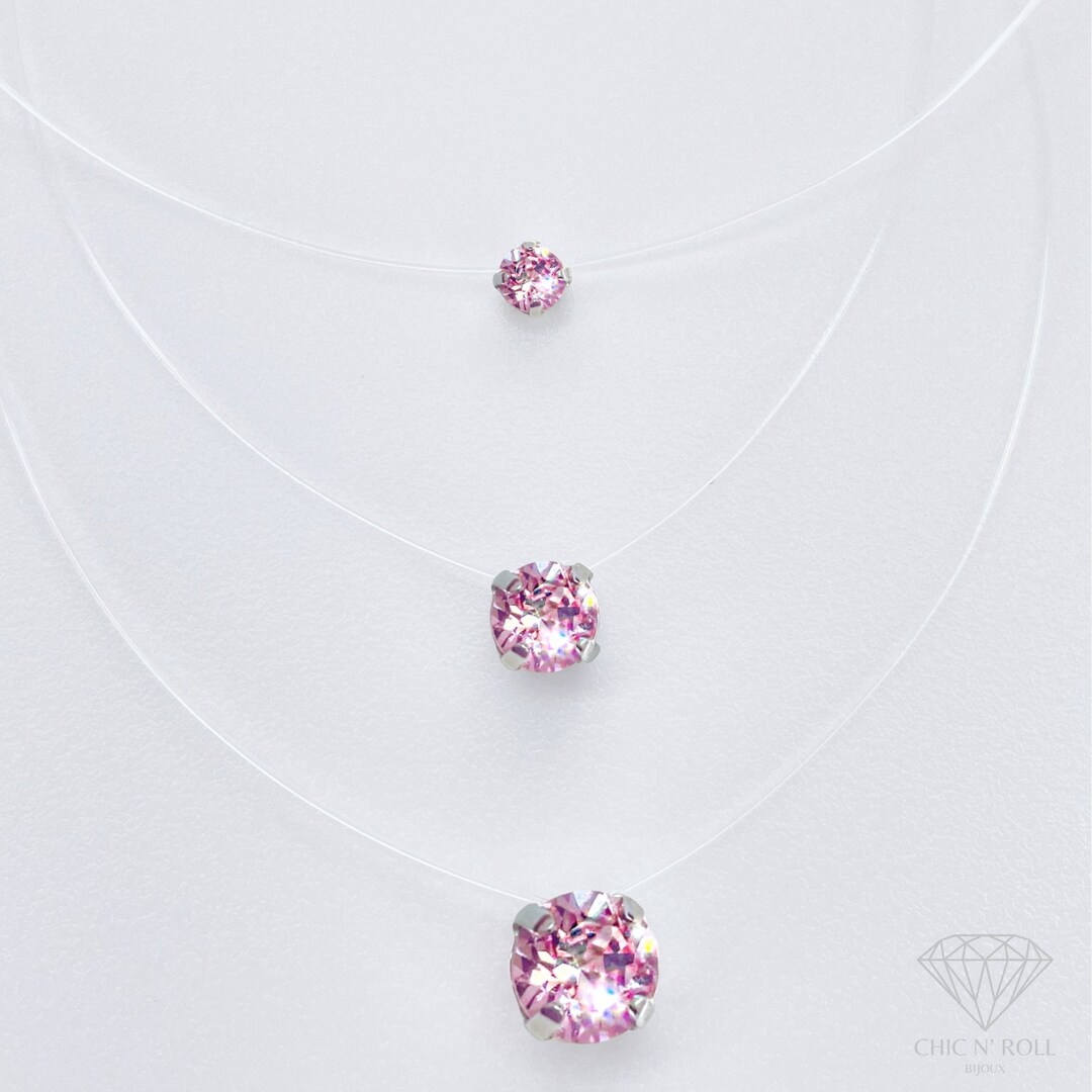 Transparent Necklace - Small or Large Austrian Crystal - Rose Pendant ...