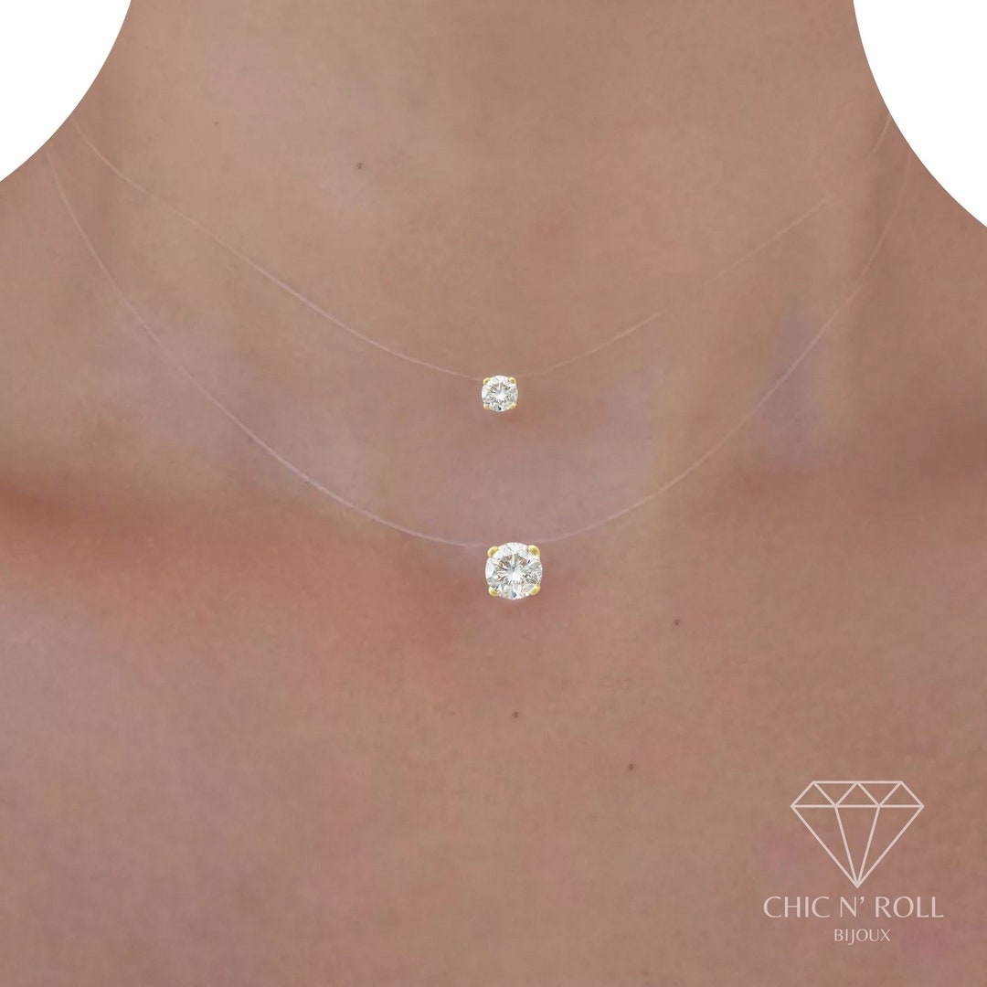 Transparent Swarovski® Elements Crystal Solitaire Necklace 6mm or 8mm 24k  Gold Plated Nylon Wire Choker Rhinestone Clavicle - Etsy