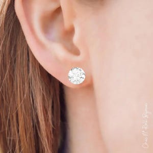 Austrian Crystal Earrings | Brilliant 4mm | 6mm | 8mm | Sterling Silver Studs | Clear | Minimalist Stud Earrings | Bridal