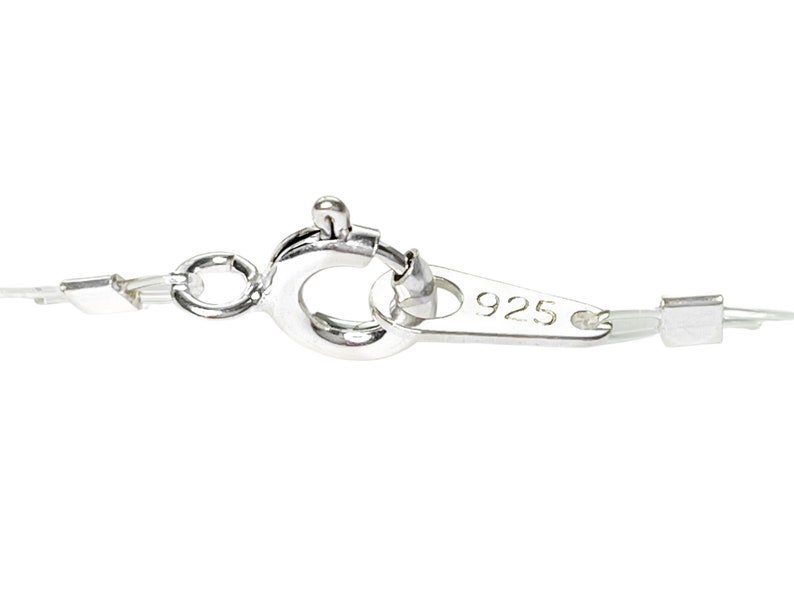 Unsichtbare Halskette Mini Swarovski® Elements Crystal 4mm Solitaire Anhänger 925 Silber Transparenter Nylonfaden-Halsreif klein Bild 2
