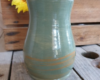 Keramik Vase handgemacht, Kleine Vase,Tischdeko, Mama,Freundin, Schwester * Grün, Gelb ,getöpfert, handgefertigt