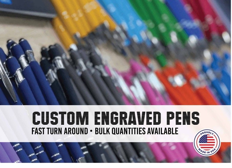 Custom Pens Engraved With Your Info. Premium Pens With Stylus Pen End. Free Shipping, Personalized Real Estate Marketing image 1