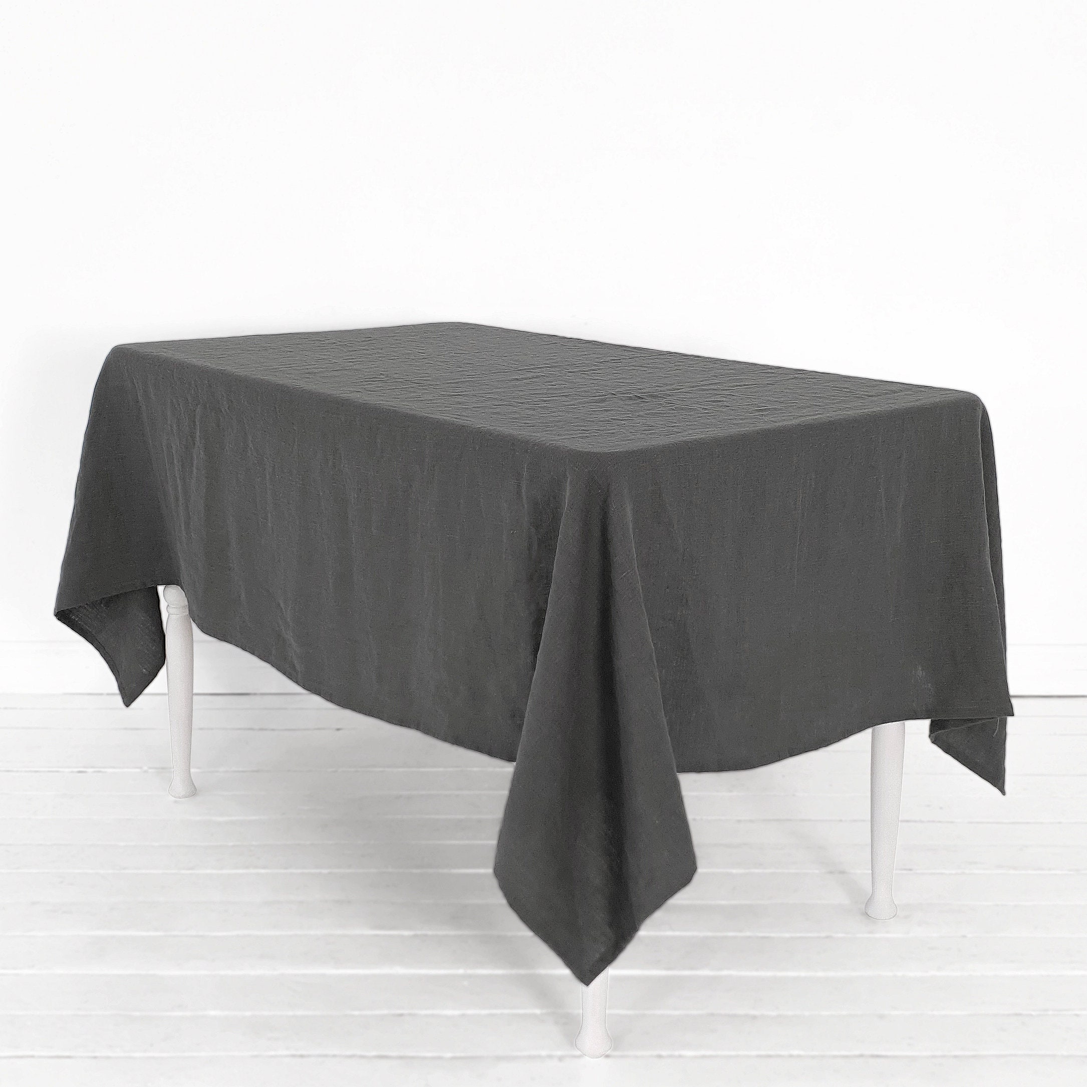 100 Linen Tablecloth Rectangle Soft fabric Gray Color not Etsy