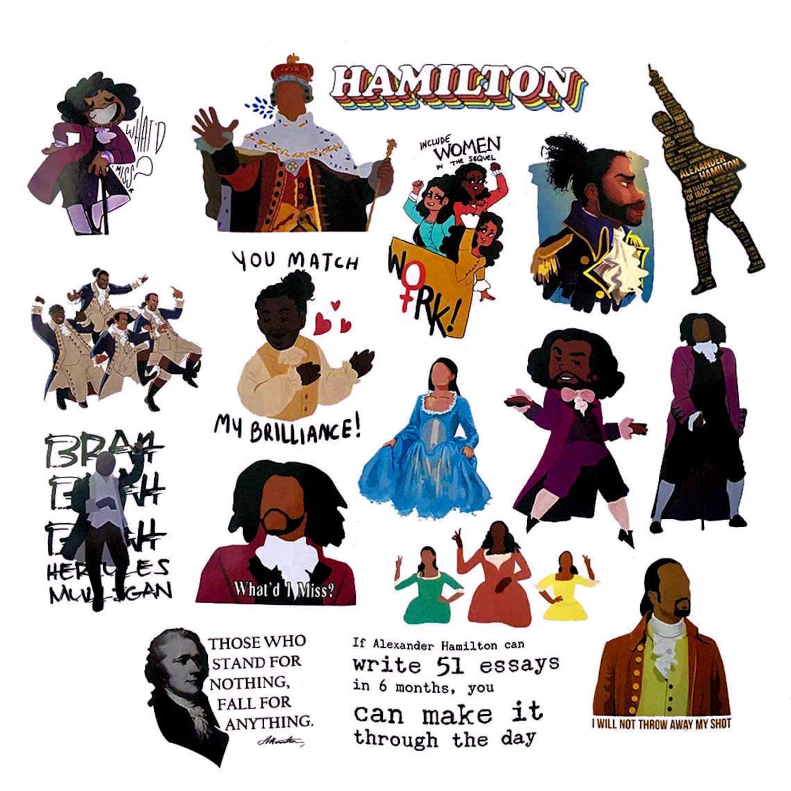 HAMILTON Stickers set A Broadway Musical Choose Your Etsy