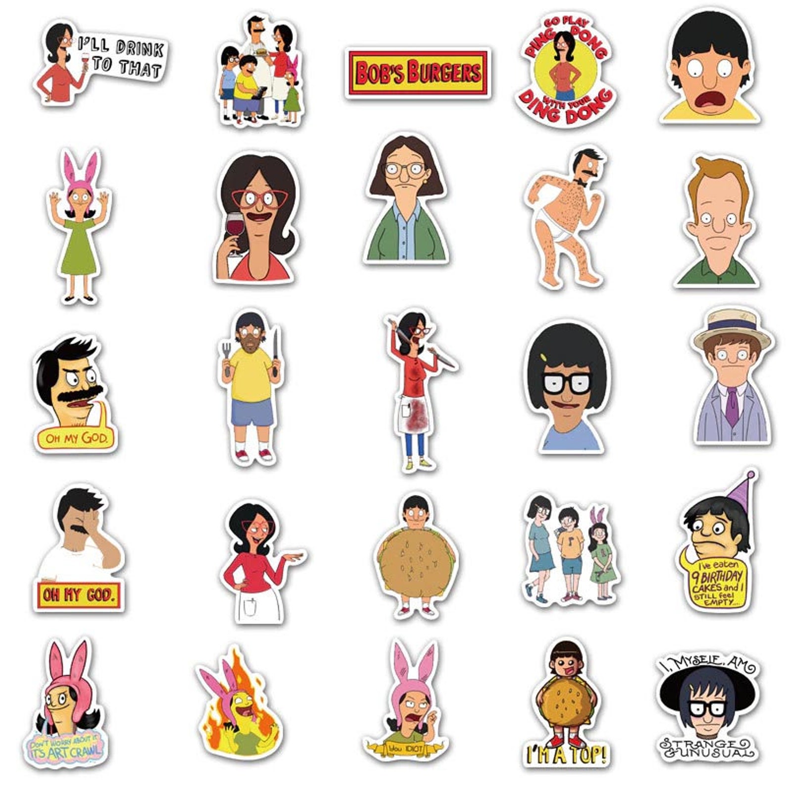 BOBS BURGERS Stickers B CARTOON CharactersVinyl Waterproof Etsy