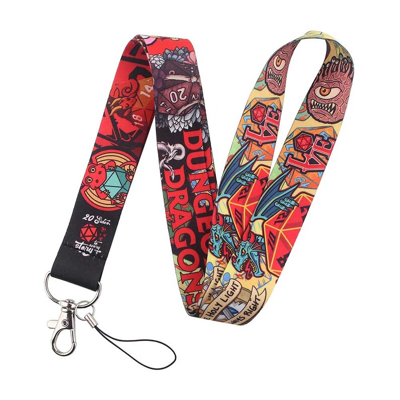 DUNGEONS & DRAGONS Lanyard DnD D and D Dice Game Key Etsy