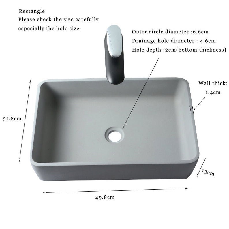 Circular Concrete sink silicone mold bathroom square sink pot mold home decoration cement washbasin mold various designs Basin Molds 50*32*12cm rectangle