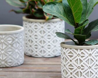 Ins creative Flower pot mold,relief geometric pattern green plant mold, concrete succulent pot molds, cement flower pot indoor deco molds