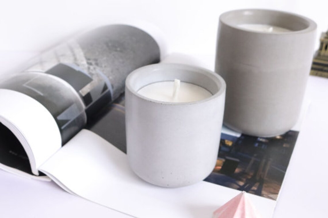 Concrete Candle Vessel Molds with lid DIY Molds for Concrete Etsy