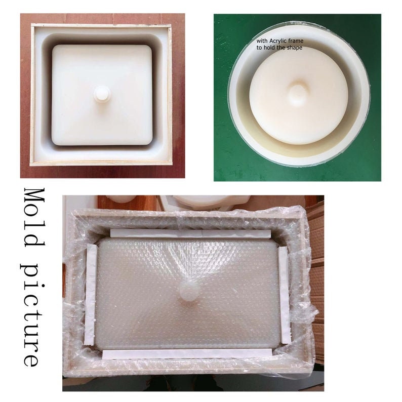 Circular Concrete Sink Silicone Mold Bathroom Square Sink Pot Mold Home