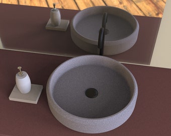 Circular basin concrete mold washroom platform sink cement mold  indoor decoration basin silicone mold