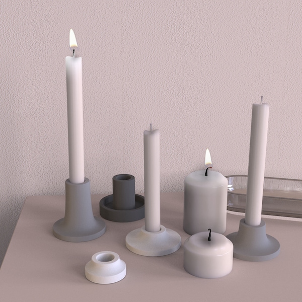 Concrete Combined Candle Holder Molds Silicone Candle Tray Molds DIY Candlestick Molds Candle pole Holder Molds