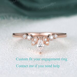 Rose Gold Ring Enhancer Women Wedding Ring Enhancer Wedding Band Diamond Custom Curved Wedding Band Moissanite Double Ring Anniversary Gift image 5