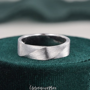 Herren Ehering Gelbgold Mobius Ehering Handgemacht gebürstet Mobius Ring Mobius Ehering Twisted Style Jubiläum Geschenk für ihn