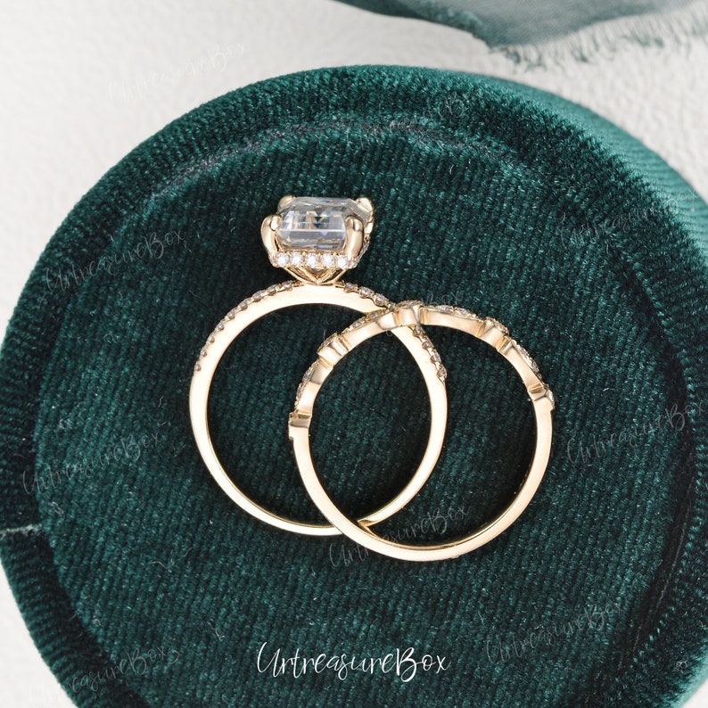 2.5ct Emerald Cut Engagement Ring Hidden Halo Emerald Cut Etsy