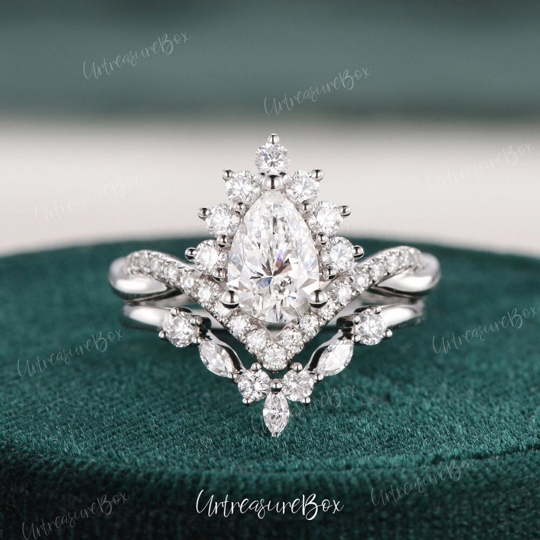Infinity Lab Grown Diamond Engagement Ring Set Rose Gold - Etsy