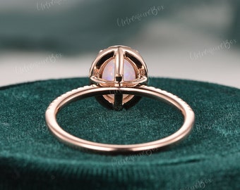 Oval Cut Opal Engagement Ring White Gold Opal Halo Ring Moissanite