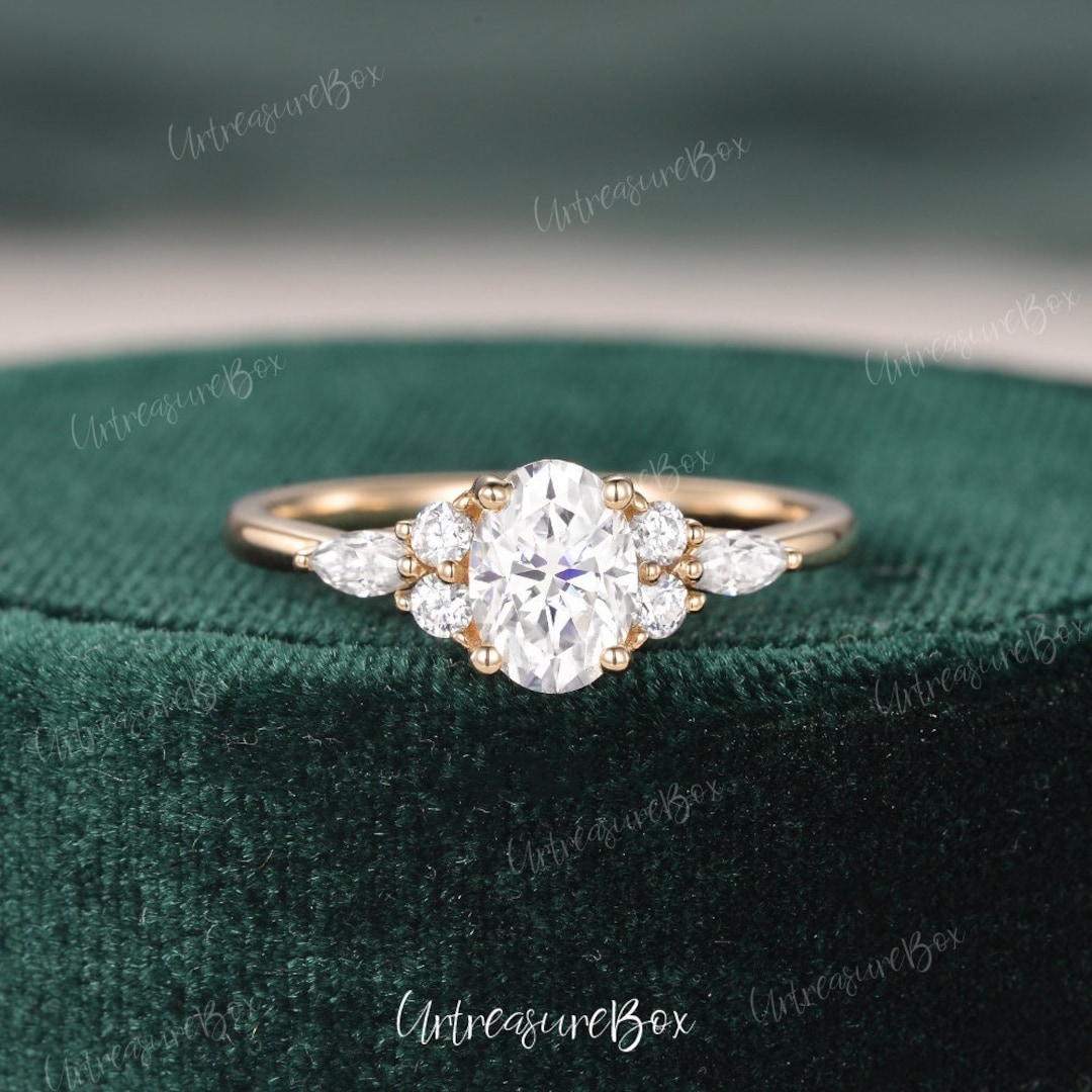 Oval Engagement Ring Diamond Setting Thin Band Ring - Madison – Moissanite  Rings