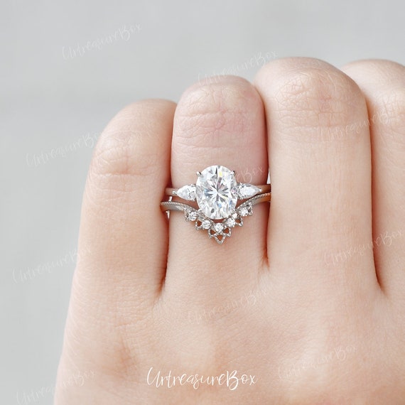 Moissanite top wedding sets
