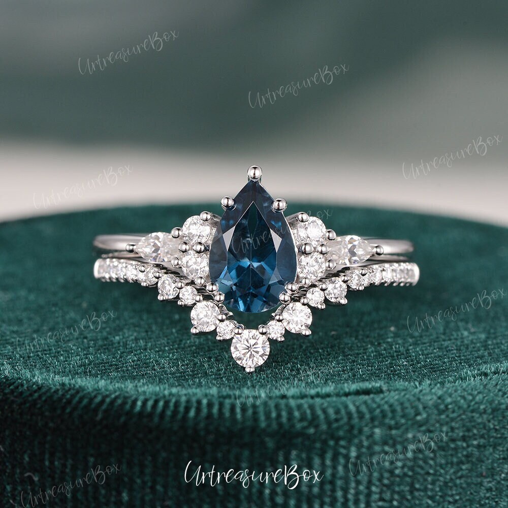 London blue topaz bridal set deals
