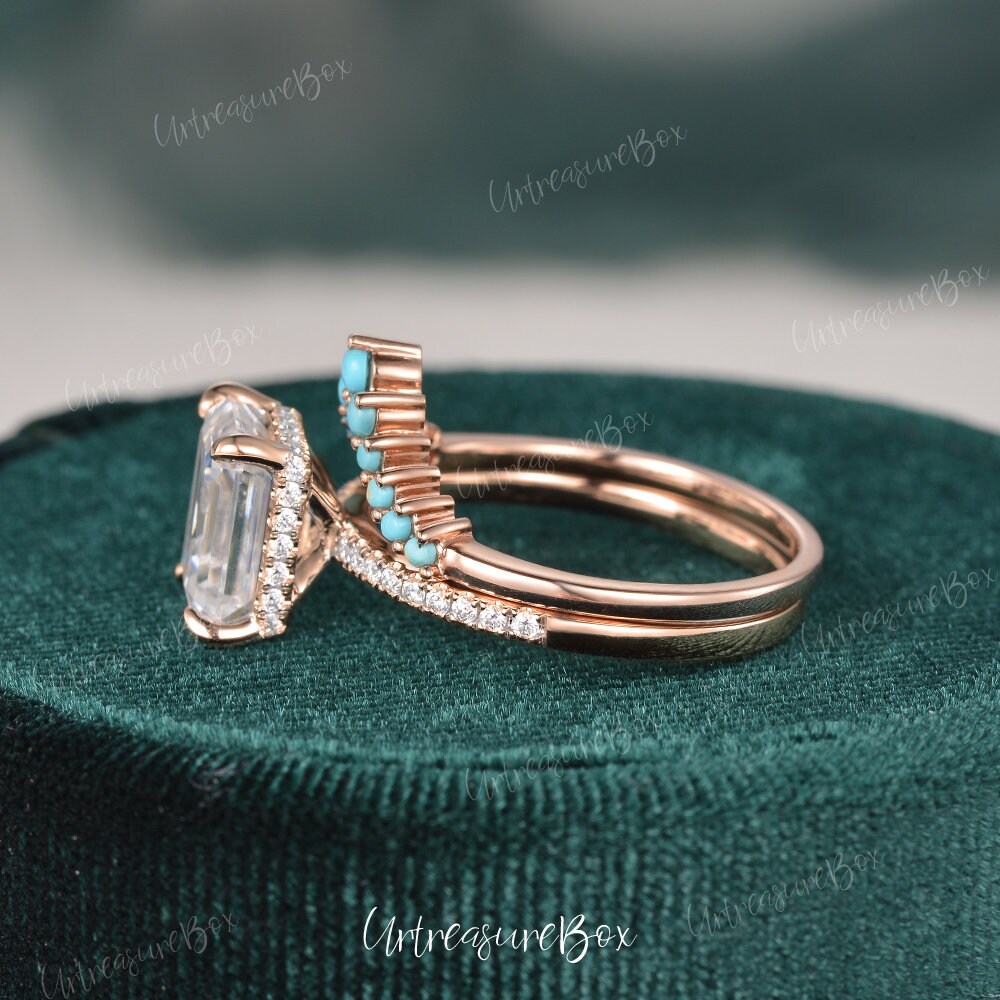 Lalit Gems 10 CT Emerald Diamond Moissanite Engagement Rings Wedding