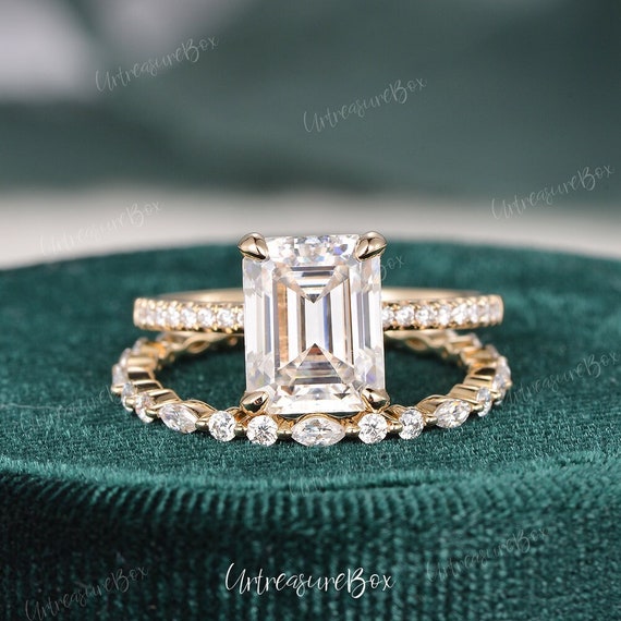 Engagement Ring -Pink Gold Emerald Cut Diamond twisted Band Engagement Ring  0.72 tcw.-ES359RG