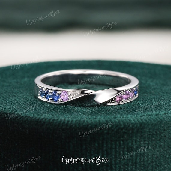 Men s and Women s Wedding Band White Gold Mobius Wedding Band