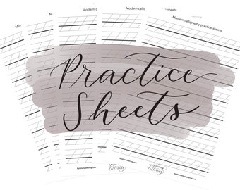 Practice guideline sheets for a Modern Calligraphy (pack of 20)