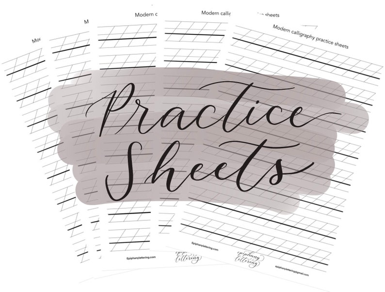 Practice guideline sheets for a Modern Calligraphy pack of 20 image 1