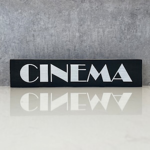 Cinema  -  Vintage Style Wooden Sign | for home/living room/lounge
