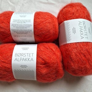 Sandnes Garn bristle alpaca yarn in poppy color at a special price, alpaca with nylon, 110 m/50g running length,
