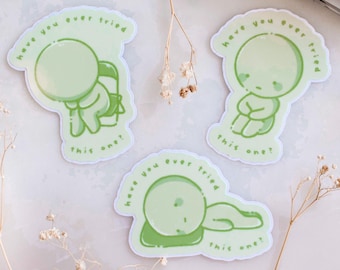 Have you ever tried this one? | Smiski Glow in the Dark Vinyl Stickers