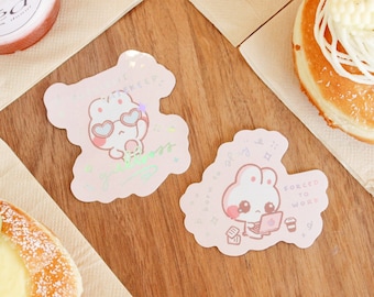 Existential Bunny Memes Holographic Vinyl Stickers Vol. 2