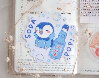 Soda Pop Piplup Clear Vinyl Sticker