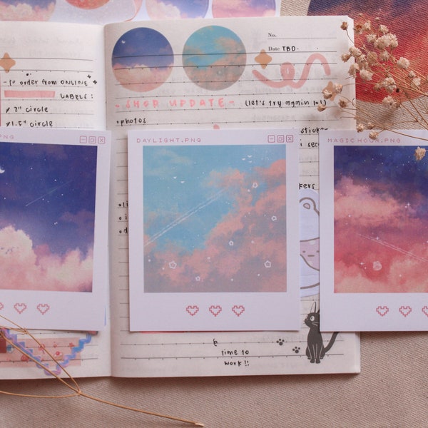 Cotton Candy Skies Mini Holographic Polaroid Print Set