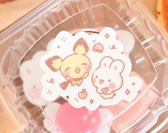 Pichu x peeachuu Clear Vinyl Sticker