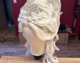 Lacefront white baroque wig Bridgertons style
