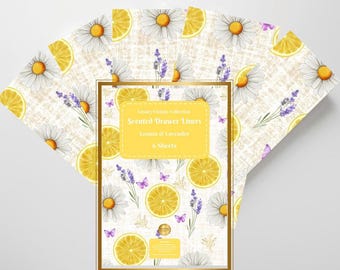 6 x Scented Drawer Liners Lavender & Lemon Scent