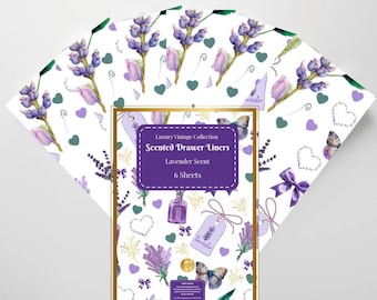 6 x Scented Drawer Liners Lavender Scent