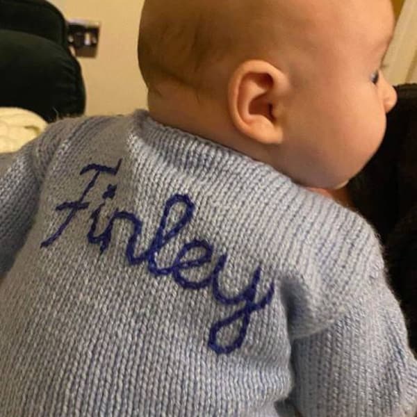 Personalised Baby Cardigans. Pre-loved and New.